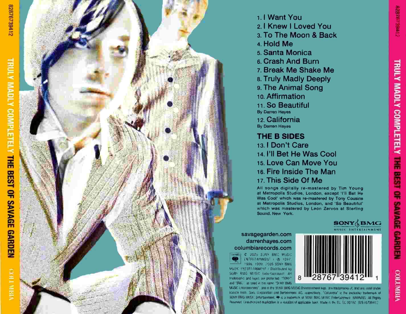 Savage Garden  The Best Of Savage Garden : Back